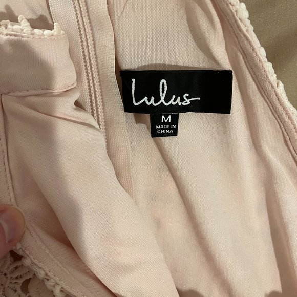 Lulu's - Love Poem Blush Pink Lace Mini Dress (M) - Picture 6 of 7